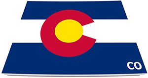 Karta och flagga över Colorado i USA
