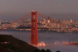 San Francisco och Golden Gate-bron i kalifornien