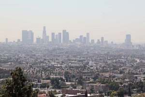 Los Angeles utsikt hollywood i kalifornien