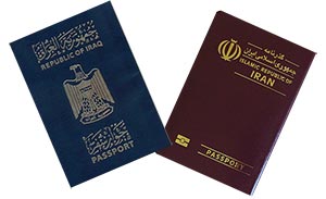Pass från Iraq och Iran